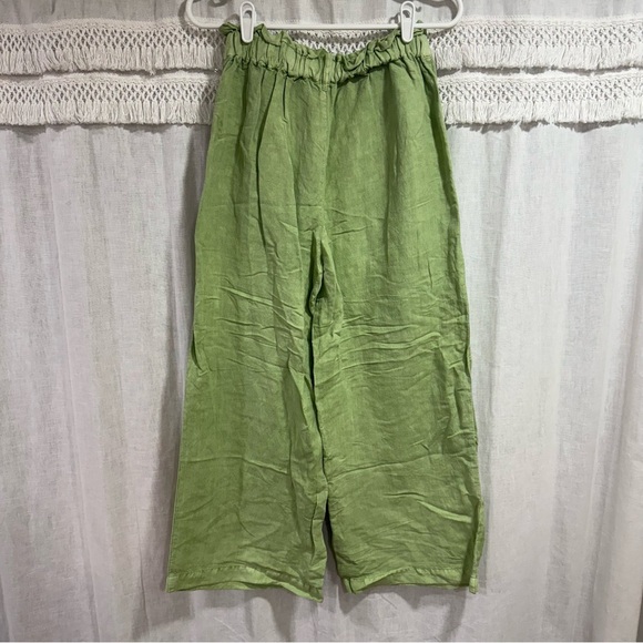 Young Fabulous & Broke YFB Linen Blend Relaxed Light Green Trousers - Picture 4 of 7